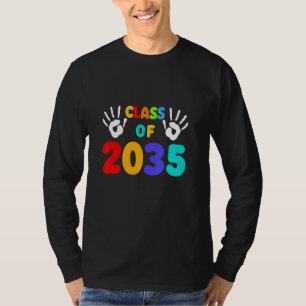Class Of 2035 Grow With Me Handprint On Back Pre K T-Shirt
