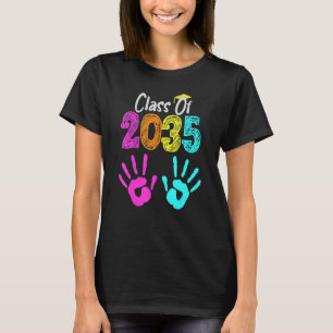 Class Of 2035 Grow With Me Handprint On Back Pre K T-Shirt