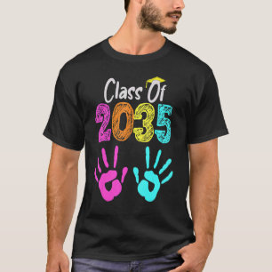 Class Of 2035 Grow With Me Handprint On Back Pre K T-Shirt