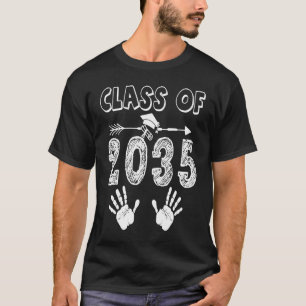 Class of 2035 Grow With Me Handprint On Back Pre K T-Shirt