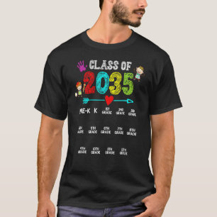 Class Of 2035 Grow With Me Handprint Pre K 12th G T-Shirt