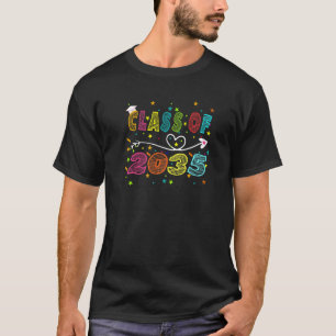 Class Of 2035 Grow With Me Handprint Pre K 12th Gr T-Shirt