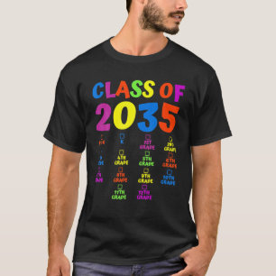 Class Of 2035 Grow With Me Handprint Pre-K 12Th Gr T-Shirt