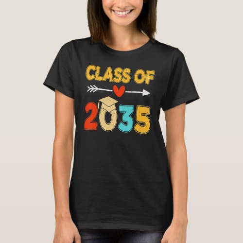Class Of 2035 Grow With Me Kindergarten Graduation T_Shirt
