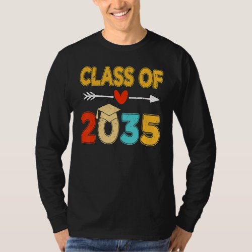 Class Of 2035 Grow With Me Kindergarten Graduation T_Shirt