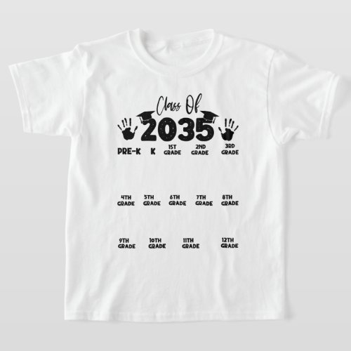Class of 2035 Handprint Starting With Kindergarten T_Shirt