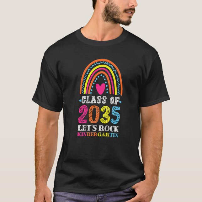 Class of 2035 Kindergarten First Day of School Tea T-Shirt (Front)