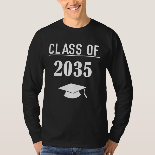 Class Of 2035 Kindergarten Graduate Graduation Gir T-Shirt (Front)