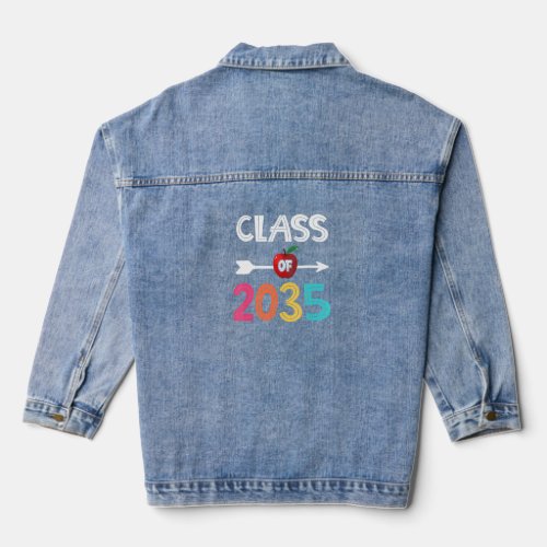 Class Of 2035 Kindergarten Pre K Grow With Me Grad Denim Jacket