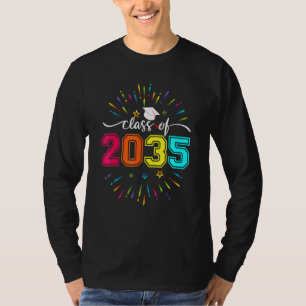 Class Of 2035 Kindergarten Pre K Grow With Me Grad T-Shirt