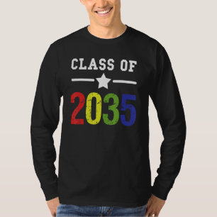 Class Of 2035 Kindergarten Pre-K Grow With Me Grad T-Shirt