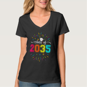 Class Of 2035 Kindergarten Pre K Grow With Me Grad T-Shirt