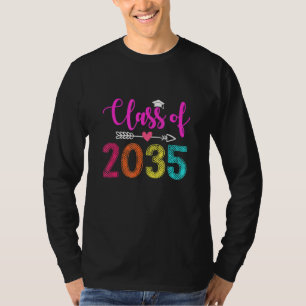 Class Of 2035 Kindergarten Pre K Grow With Me Grad T-Shirt