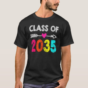 Class Of 2035 Kindergarten Pre K Grow With Me Grad T-Shirt