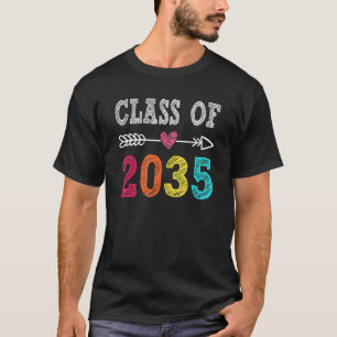 Class Of 2035 Kindergarten Pre K Grow With Me Grad T-Shirt