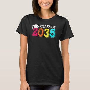 Class Of 2035 Kindergarten Pre K Grow With Me Grad T-Shirt