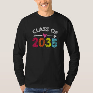 Class Of 2035 Kindergarten Pre K Grow With Me Kid T-Shirt
