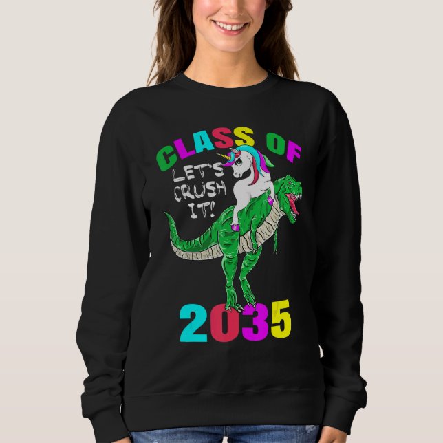 Class Of 2035 Kindergarten to Graduation Grow With Sweatshirt (Front)