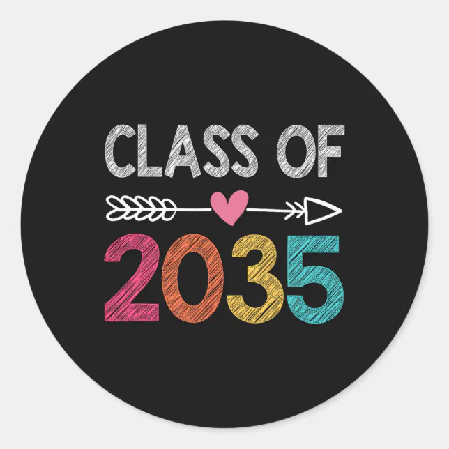 Class Of 2035 Pre-K Graduate Preschool Graduation Classic Round Sticker ...