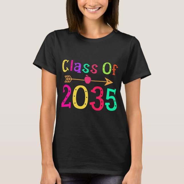 Class Of 2035 Pre K To 12 Handprint On T-Shirt (Front)