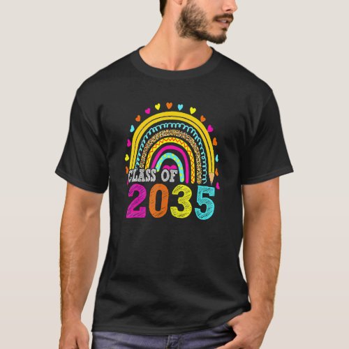 Class Of 2035 Rainbow Grow With Me First Day Of Sc T_Shirt