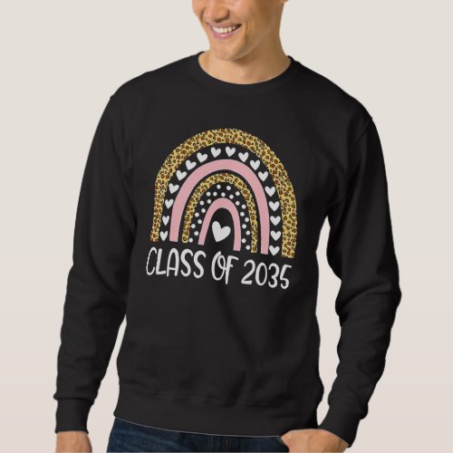 Class Of 2035 Rainbow Leopard Pre K Grow With Me G Sweatshirt
