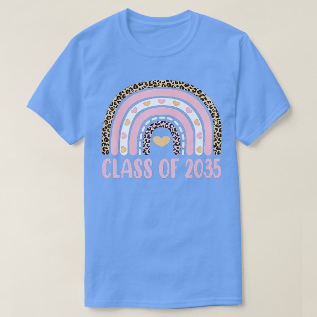 Class Of 2035 Rainbow Leopard Prek Grow with Me Gr T-Shirt (Design Front)