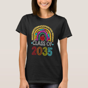 Class Of 2035 Rainbow Pink Graduate Preschool Kind T-Shirt