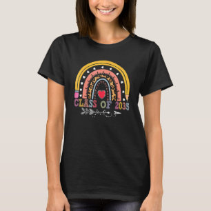 Class Of 2035 Rainbow Pink Graduate Preschool Kind T-Shirt