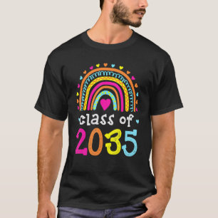 Class Of 2035 Rainbow Pink Graduate Preschool Kind T-Shirt