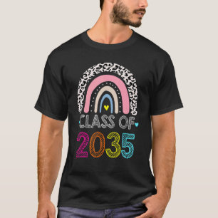 Class Of 2035 Rainbow Pink Graduate Preschool Kind T-Shirt