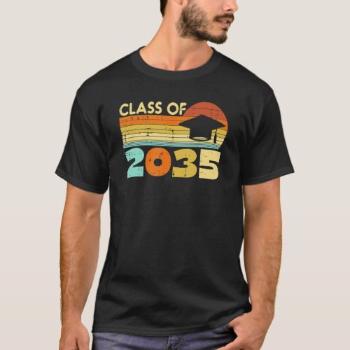 Class Of 2035 Retro First Last Day Grow With Me Gr T_Shirt