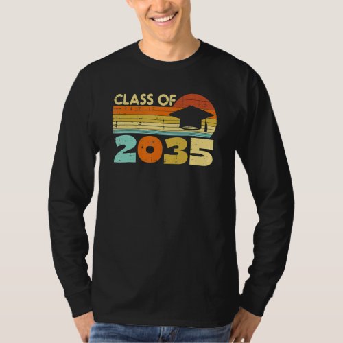 Class Of 2035 Retro First Last Day Grow With Me Gr T_Shirt
