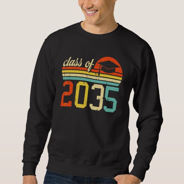 Class Of 2035 Retro Pre K Kindergarten Pre School  Sweatshirt (Front)