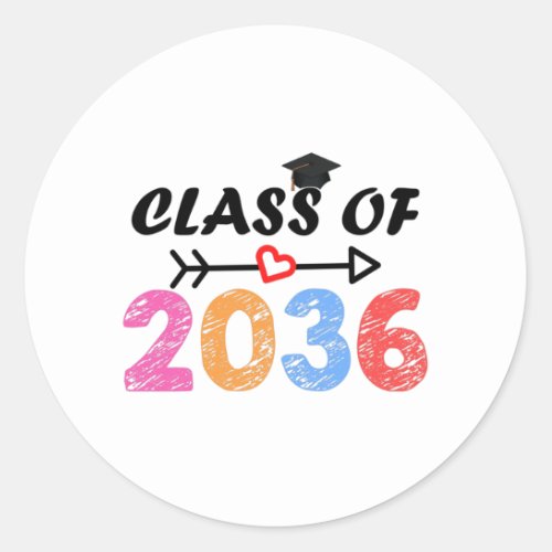Class of 2036 back to school graduation preschool classic round sticker