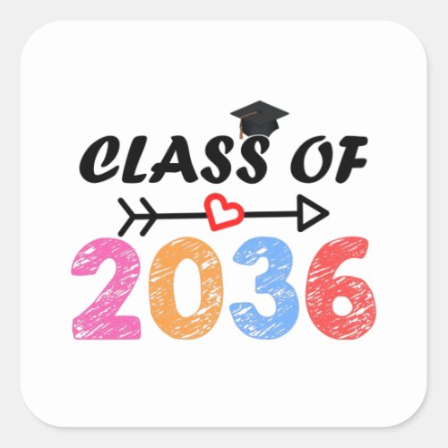 Class of 2036 back to school graduation preschool square sticker
