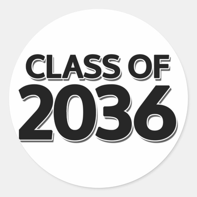 Class of 2036 classic round sticker (Front)