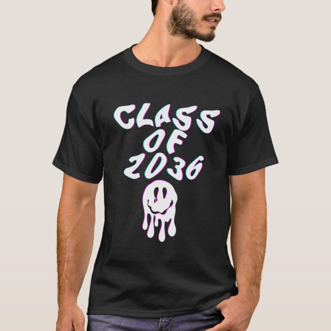 Class of 2036 Glitch Senior Class High School Pull T-Shirt (Front)