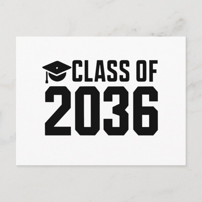 Class Of 2036 Grow With Me Back to School Postcard (Front)