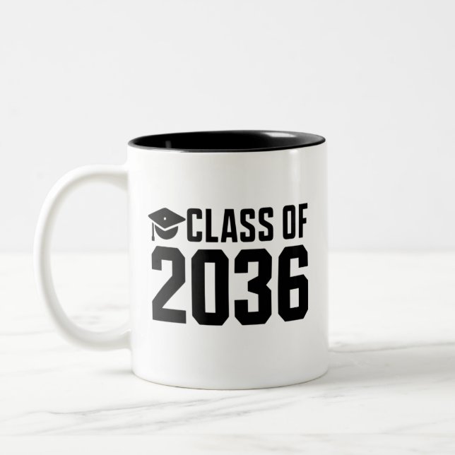 Class Of 2036 Grow With Me Back to School Two-Tone Coffee Mug (Left)