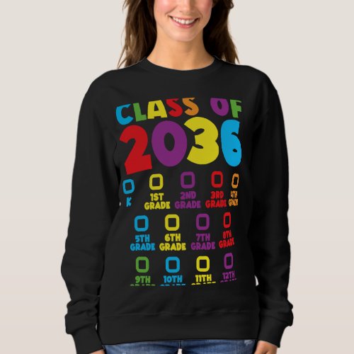 Class Of 2036 Grow With Me Checklist Kindergarten  Sweatshirt