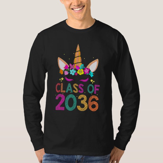 Class Of 2036 Grow With Me Graduation First Day Of T-Shirt (Front)