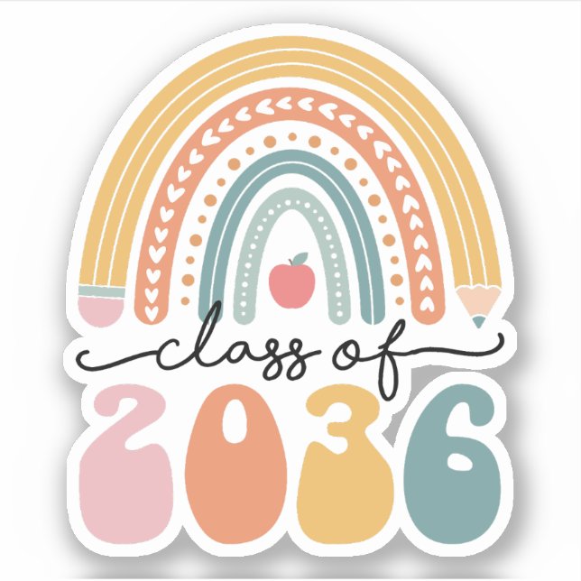 Class Of 2036 Grow With Me Graduation Sticker (Front)