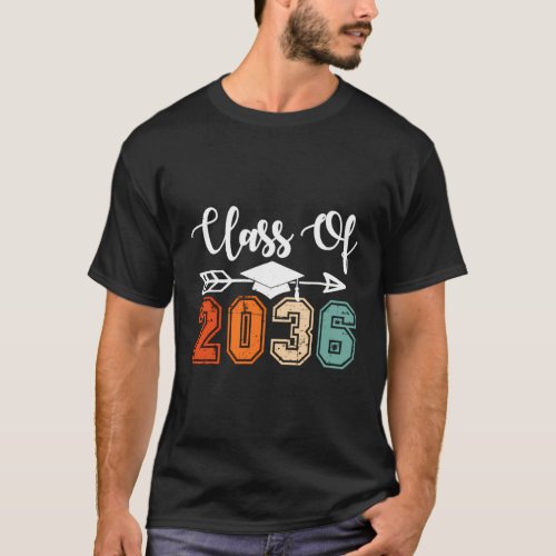 Class Of 2036 Grow With Me Handprints Graduation M T_Shirt