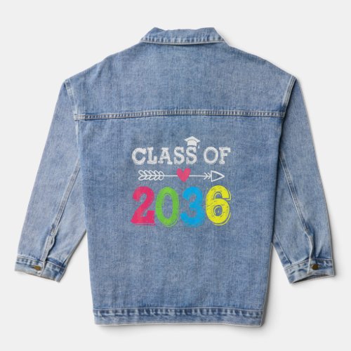 Class Of 2036 Heart Arrow Grow With Me Graduation  Denim Jacket