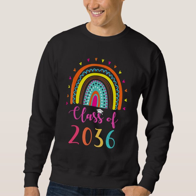 Class Of 2036 Kindergarten Graduate Graduation Rai Sweatshirt (Front)