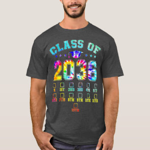 Class Of 2036 Kindergarten Pre K Grow With Me Grad T-Shirt