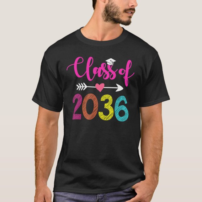 Class Of 2036  Pre K Graduate Preschool Graduation T-Shirt (Front)