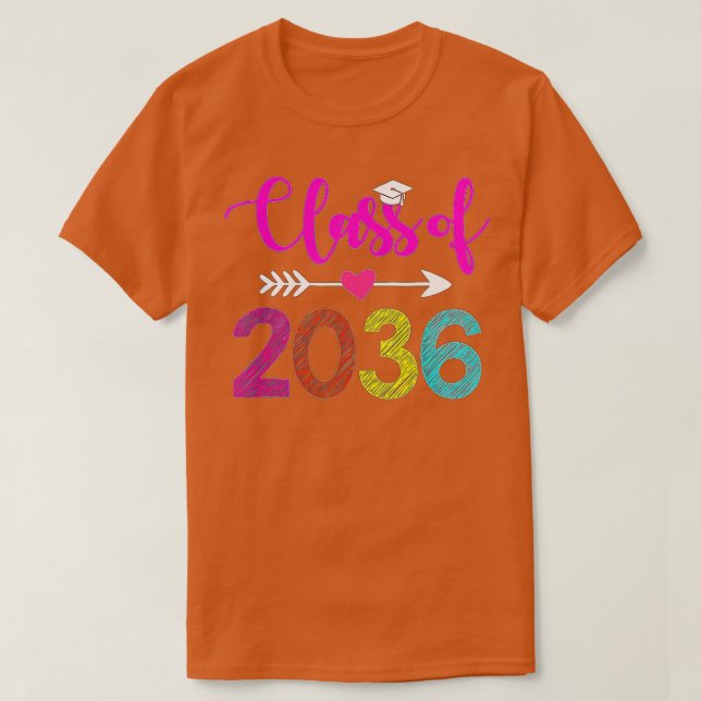 Class Of 2036 PreK Graduate Preschool Graduation T-Shirt (Design Front)