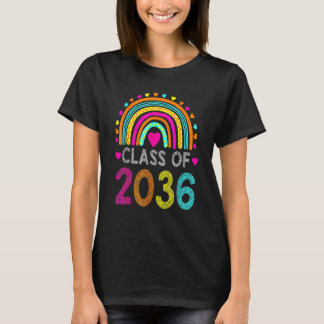 Class Of 2036 Rainbow Pre K Kindergarten Graduatio T-Shirt